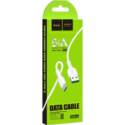 Кабель USB - Type-C, 1.0м, 5А, Hoco X33, белый [HC-06126]