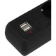 Сетевой фильтр  1.8м, 5 розеток, 10А/2500Вт, 2xUSB, Гарнизон [ECL-5-U2-B-1.8] черный