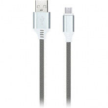 Кабель USB - microUSB, 1.0м, SmartBuy [iK-12NS-mag] в нейлон. оплетке, серый