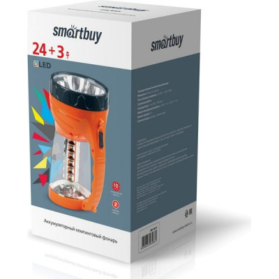 Фонарь кемпинговый 24LED+1W, аккум. 2.5Ah до10ч, 100Лм, 50м, Smartbuy [SBF-38-R]
