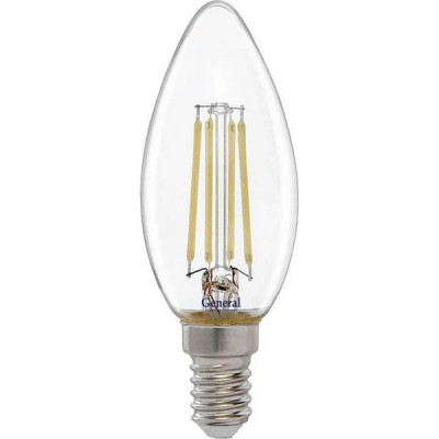 Лампа LED E14/C37 свеча, 12W, FILAMENT, 6500K, 950Лм, GL [GLDEN-CS-12-230-E14-6500]