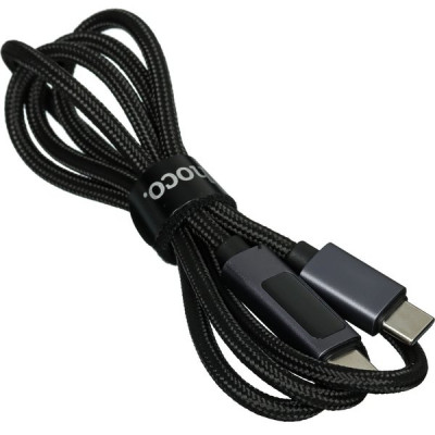 Кабель Type-C - Type-C, 1.0м, 3А, 60Вт, Hoco X112, PD кабель с дисплеем, черный [HC-45577]