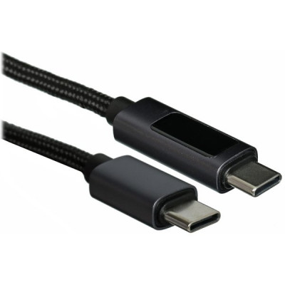 Кабель Type-C - Type-C, 1.0м, 3А, 60Вт, Hoco X112, PD кабель с дисплеем, черный [HC-45577]