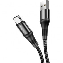 Кабель USB - Type-C, 1.0м, 3А, Hoco X50, нейлон, черный [HC-34235]