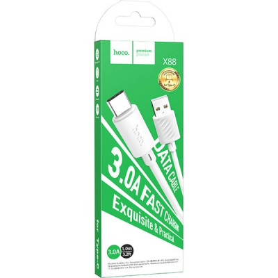 Кабель USB - Type-C, 1.0м, 3А, Hoco X88, белый [HC-83356]