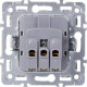 Розетка с/у 2P+E 16A, с крышкой, Smartbuy Капелла [SBE-09s-16-S1-1ZK] серебро soft touch