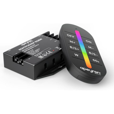 Контроллер ленты LED RGBW 12/24В MAX 24А, радио пульт сенсорный +8кн, Apeyron [04-104]