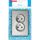 Розетка с/у 2x2P 10A, IP20, Smartbuy Капелла [SBE-09s-10-S2-N] серебро soft touch
