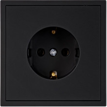 Розетка с/у 2P+E 16A, IP20, Smartbuy Капелла [SBE-09b-16-S1-Z] черный soft touch