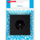 Розетка с/у 2P+E 16A, IP20, Smartbuy Капелла [SBE-09b-16-S1-Z] черный soft touch