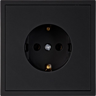 Розетка с/у 2P+E 16A, IP20, Smartbuy Капелла [SBE-09b-16-S1-Z] черный soft touch