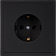Розетка с/у 2P+E 16A, IP20, Smartbuy Капелла [SBE-09b-16-S1-Z] черный soft touch