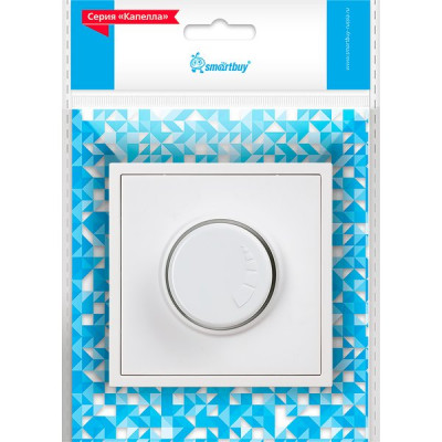 Светорегулятор (диммер) с/у 200W, IP20, SmartBuy Капелла [SBE-09w-D-0] белый soft touch