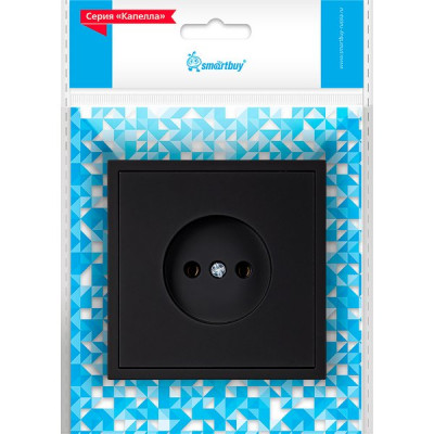 Розетка с/у 2P 10A, IP20, Smartbuy Капелла [SBE-09b-10-S1-N] черный soft touch