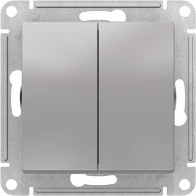 Переключатель перекрестный с/у 2-кл 10А, IP20, Schneider Electric ATLASDESIGN [ATN000373] алюминий