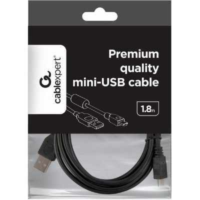 Кабель USB - miniUSB 5p, 1.8м, экран, феррит. фильтр, Cablexpert [CCF-USB2-AM5P-6]