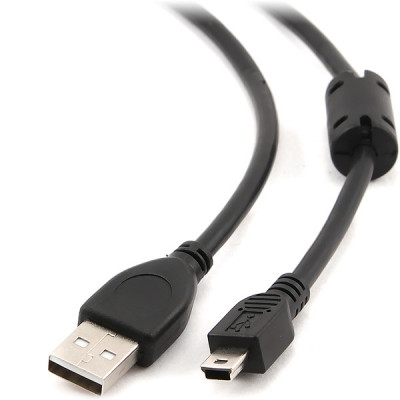 Кабель USB - miniUSB 5p, 1.8м, экран, феррит. фильтр, Cablexpert [CCF-USB2-AM5P-6]