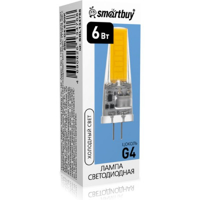 Лампа LED G4, 6W/12В, 6000K, 480Лм, Smartbuy [SBL-G4-6-60K]