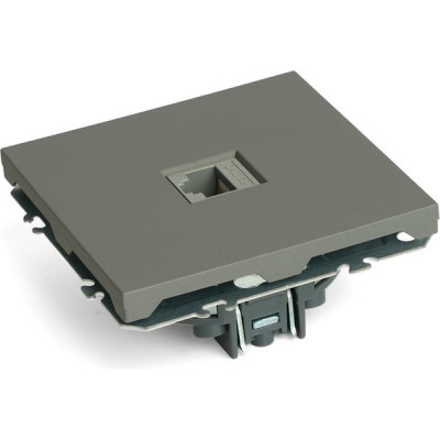 Розетка с/у компьютерная 1xRJ45 IP20, STEKKER Эмили [RST00-5117-10][12] платиново-серый soft touch