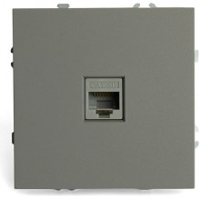 Розетка с/у компьютерная 1xRJ45 IP20, STEKKER Эмили [RST00-5117-10][12] платиново-серый soft touch