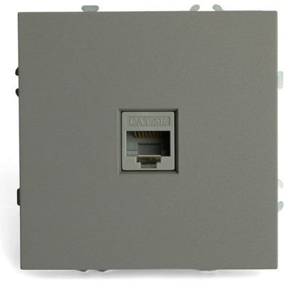 Розетка с/у компьютерная 1xRJ45 IP20, STEKKER Эмили [RST00-5117-10][12] платиново-серый soft touch