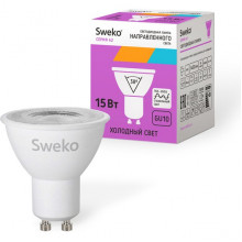 Лампа LED GU10/MR16 софит, 15W, 6500K, 1350Лм, Sweko [42LED-PAR16-15W-230-6500K-GU10]