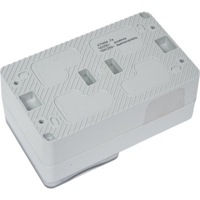 Блок о/у выкл.2-кл 10А + роз. c/з/ш 16А, IP54, Schneider Electric ATLASDESIGN PROFI [ATN543074] сер