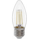 Лампа LED E27/C37 свеча, 15W, FILAMENT, 6500K, 1100Лм, GL [GLDEN-CS-15-230-E27-6500] прозрачный