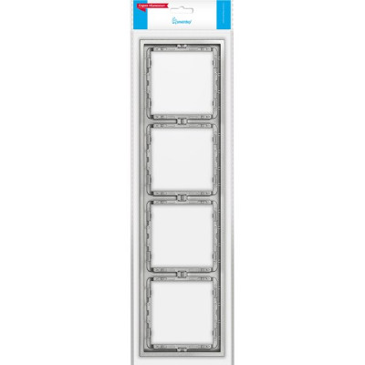 Рамка 4п, IP20, Smartbuy Капелла [SBE-09s-00-FR-4] серебро soft touch
