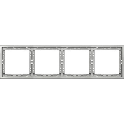 Рамка 4п, IP20, Smartbuy Капелла [SBE-09s-00-FR-4] серебро soft touch