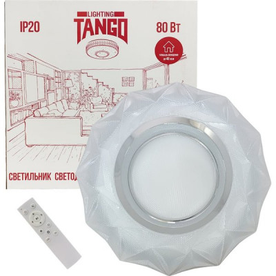Светильник настенно-потолочный LED  60W, ПДУ 3000-6000K, 6300Лм, 390*90, TANGO ОРИОН [1217354]призма