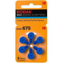 Батарейка Kodak ZA675-6BL, 1.4В MAX Hearing Aid [KZA675-6][6/60/300] для слуховых аппаратов