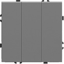 Выключатель с/у 3-кл 10А, IP20, STEKKER Эмили [RSW10-5108-10][12] платиново-серый soft touch
