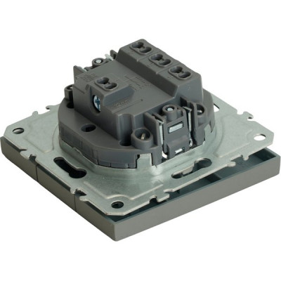 Выключатель с/у 3-кл 10А, IP20, STEKKER Эмили [RSW10-5108-10][12] платиново-серый soft touch