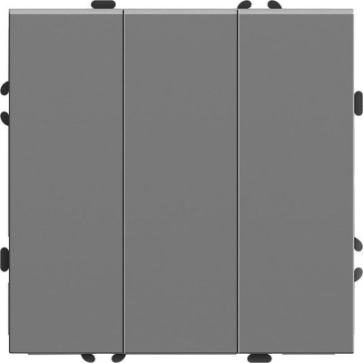 Выключатель с/у 3-кл 10А, IP20, STEKKER Эмили [RSW10-5108-10][12] платиново-серый soft touch