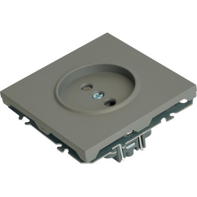 Розетка с/у 2P 16A, IP20, со шторками, STEKKER Эмили [RST16-5109-10][12] платиново-серый soft touch