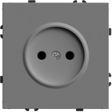 Розетка с/у 2P 16A, IP20, со шторками, STEKKER Эмили [RST16-5109-10][12] платиново-серый soft touch