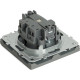 Розетка с/у 2P+E 16A, IP20, со шторками, STEKKER Эмили [RST16-5110-10] платиново-серый soft touch