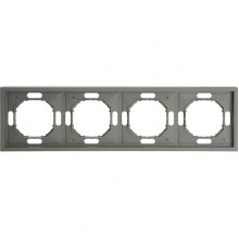 Рамка 4п, IP20, STEKKER Эмили [PFR00-5004-10][10] платиново-серый soft touch