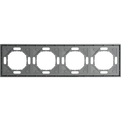 Рамка 4п, IP20, STEKKER Эмили [PFR00-5004-10][10] платиново-серый soft touch