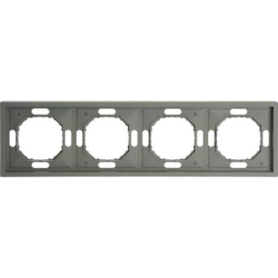 Рамка 4п, IP20, STEKKER Эмили [PFR00-5004-10][10] платиново-серый soft touch