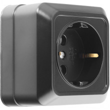 Розетка о/у 2P+E 16А, IP20, GL Альфа [477055] керамика, черный 