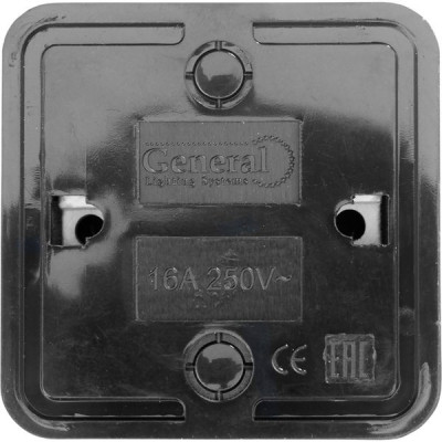 Розетка о/у 2P+E 16А, IP20, GL Альфа [477055] керамика, черный 