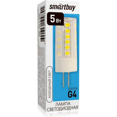 Лампа LED G4, 5W/220В, 6000K, 400Лм, Smartbuy [SBL-G4-220-5-60K]