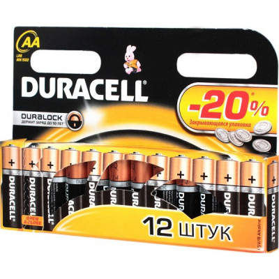 Батарейка Duracell AA LR6 Basic [BL12/144] [DR LR6/12BL] (5014447)