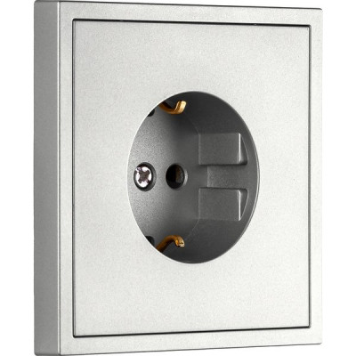 Розетка с/у 2P+E 16A, IP20, Smartbuy Капелла [SBE-09s-16-S1-Z] серебро soft touch