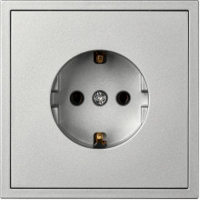 Розетка с/у 2P+E 16A, IP20, Smartbuy Капелла [SBE-09s-16-S1-Z] серебро soft touch