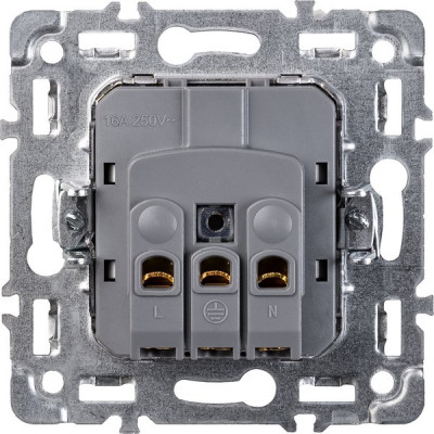 Розетка с/у 2P+E 16A, IP20, Smartbuy Капелла [SBE-09s-16-S1-Z] серебро soft touch