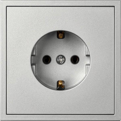Розетка с/у 2P+E 16A, IP20, Smartbuy Капелла [SBE-09s-16-S1-Z] серебро soft touch