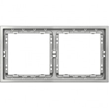 Рамка 2п, IP20, Smartbuy Капелла [SBE-09s-00-FR-2] серебро soft touch
